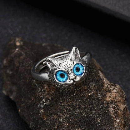 BLUE EYE CAT RING (ADJUSTABLE)