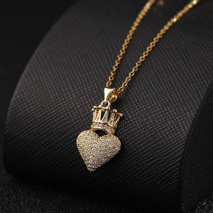ICED HEART CROWN NECKLACE