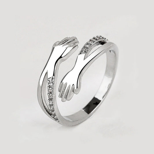 DIAMOND STUDDED HUG RING (ADJUSTABLE)