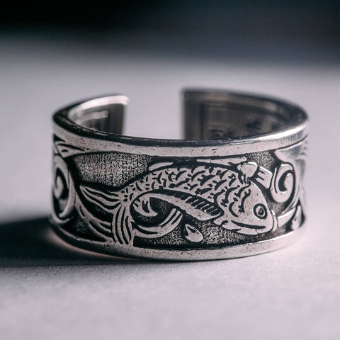 福 S925 Silver Fish Ring For Women Girls,Koi Carp Ring,Lucky Koi Fish Ring,Vintage  Koi Fish Totem Amulet Ring,Fashion Animal Fish Jewelry Gift,Adjustable-3  10-20 : Amazon.co.uk: Fashion