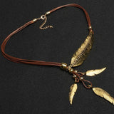 BOHEMIAN LEAF ROPE NECKLACE
