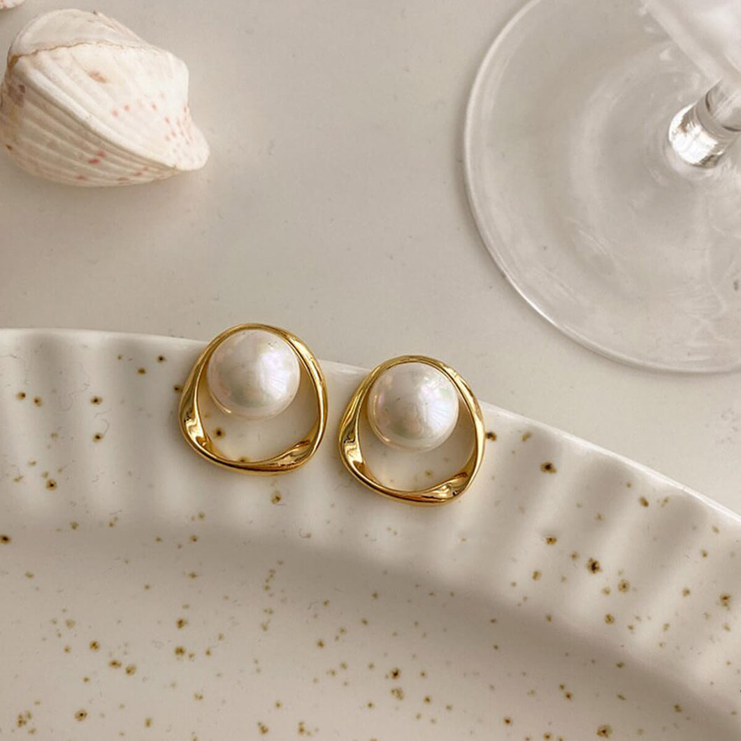 LARGE PEARL Earrings Big Pearl Earring Dangle Women Gold C Shape Oversized  White Pearl Exaggerate Wedding French Chic - Etsy