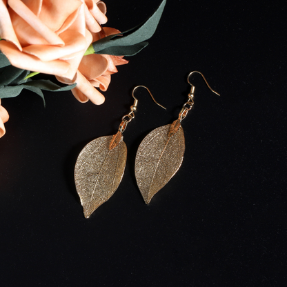 GOLD LEAF EARRINGS (PAIR)