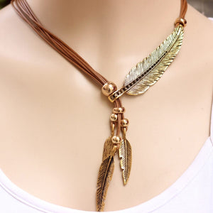BOHEMIAN LEAF ROPE NECKLACE