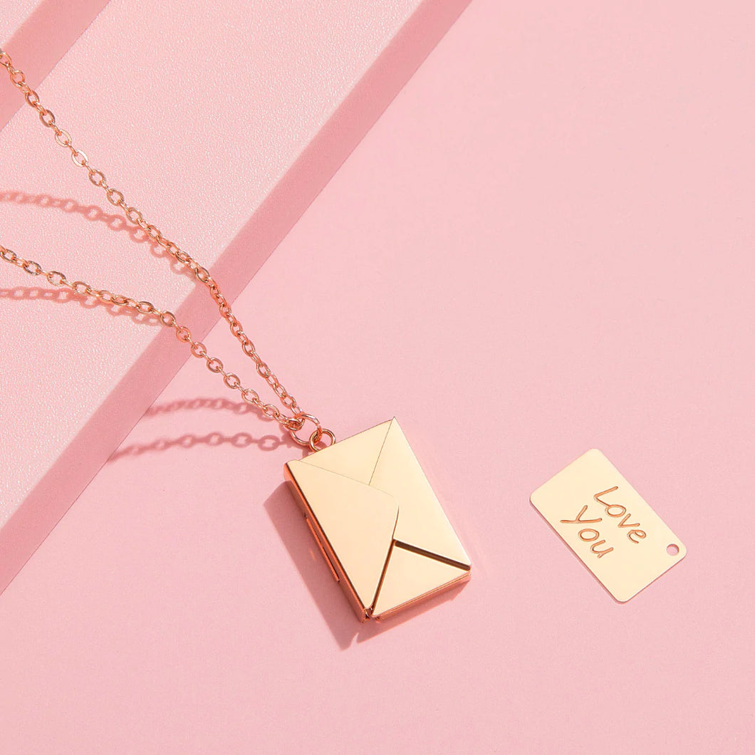 I Love You 925 Sterling Silver Envelope Necklace Love Letter Necklace 18K  Rose Gold Necklace Silver Necklace Gift for Girlfriend - Etsy