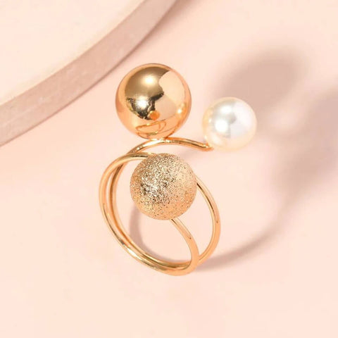 Spherical Pearl Ring