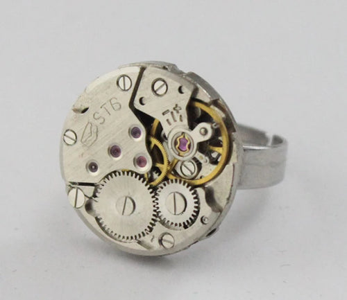 STEAMPUNK WATCH RING (ADJUSTABLE)