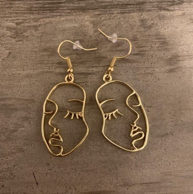 ABSTRACT FACE EARRINGS (PAIR)