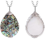 ABALONE SHELL TEAR DROP NECKLACE