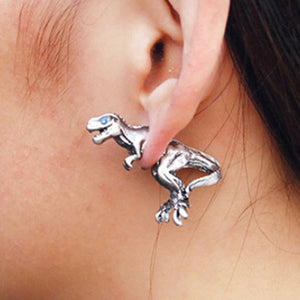 3D Realistic T-Rex Earring Silver