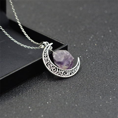 GEMSTONE MOON NECKLACE