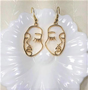 ABSTRACT FACE EARRINGS (PAIR)