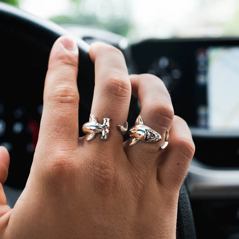 Shark Rings Adjustable Silver