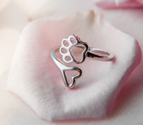 PAW HEART RING (ADJUSTABLE)