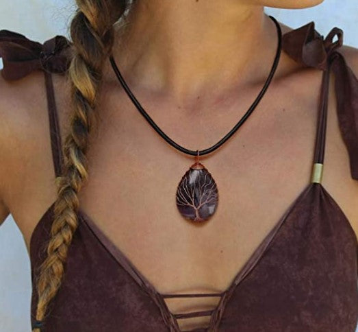 "TREE OF LIFE"  RAINDROP NECKLACE