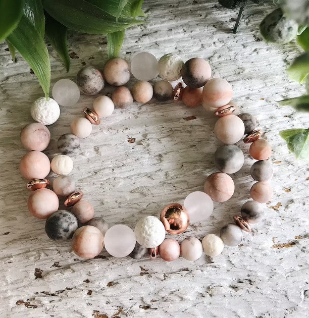 PINK ZEBRA JASPER BRACELET