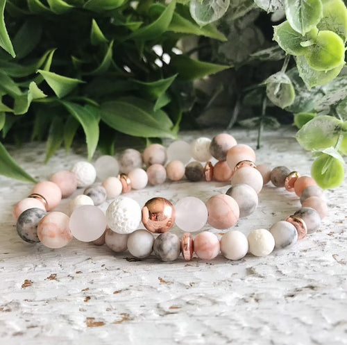 PINK ZEBRA JASPER BRACELET